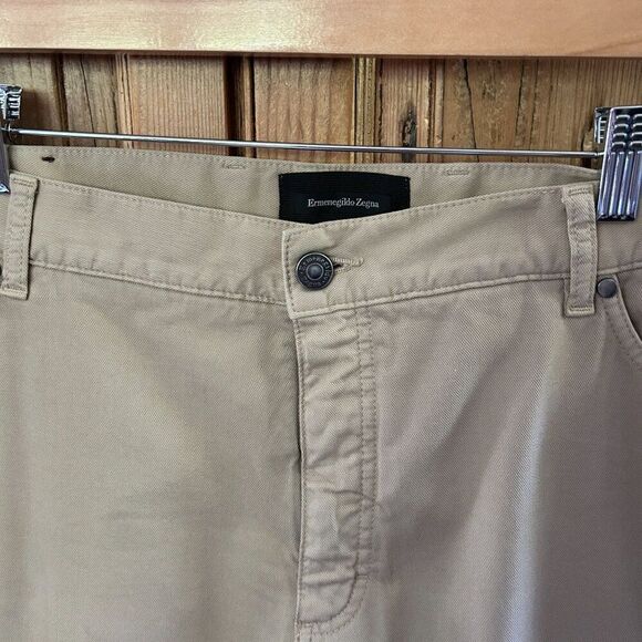Men's Ermenegildo Zegna 42 x 30 Tan Cream Jeans Denim Straight Leg Trousers - Picture 4 of 13